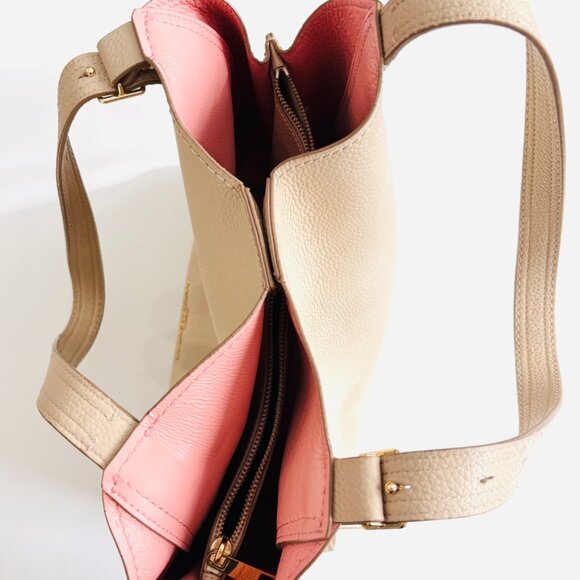 Marc Jacobs Director Large Tote Shoulder Bag Calf Leather Beige - Picture 4 of 12